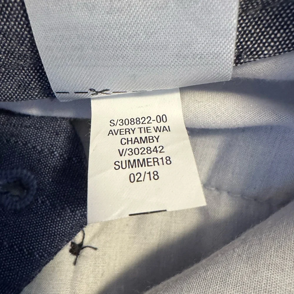 Banana Republic Avery Tie Waist Linen Blend Ankle Pant‎ Blue Size 4